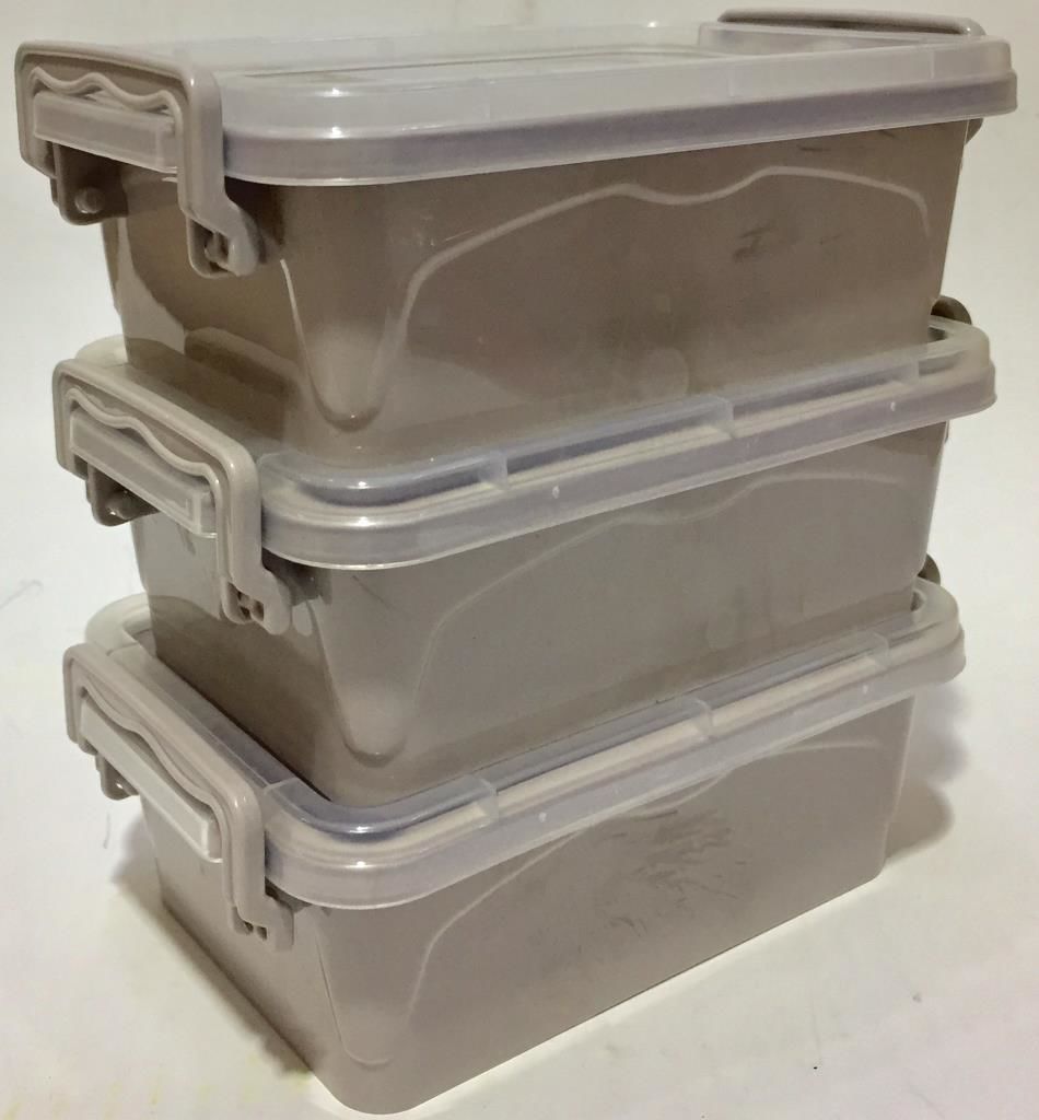 3'lü 0.6Lt. Silikon Contalı ve Kilitli Mor Renkli  Saklama  Kabı