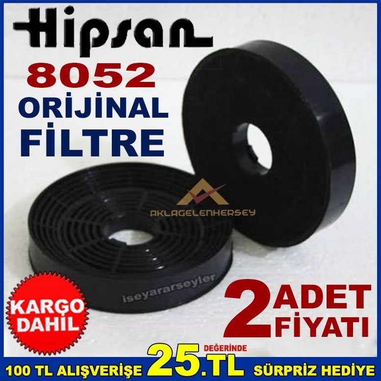 HİPSAN 8052 ANKASTRE DAVLUMBAZ ASPİRATÖR KARBON FİLTRE