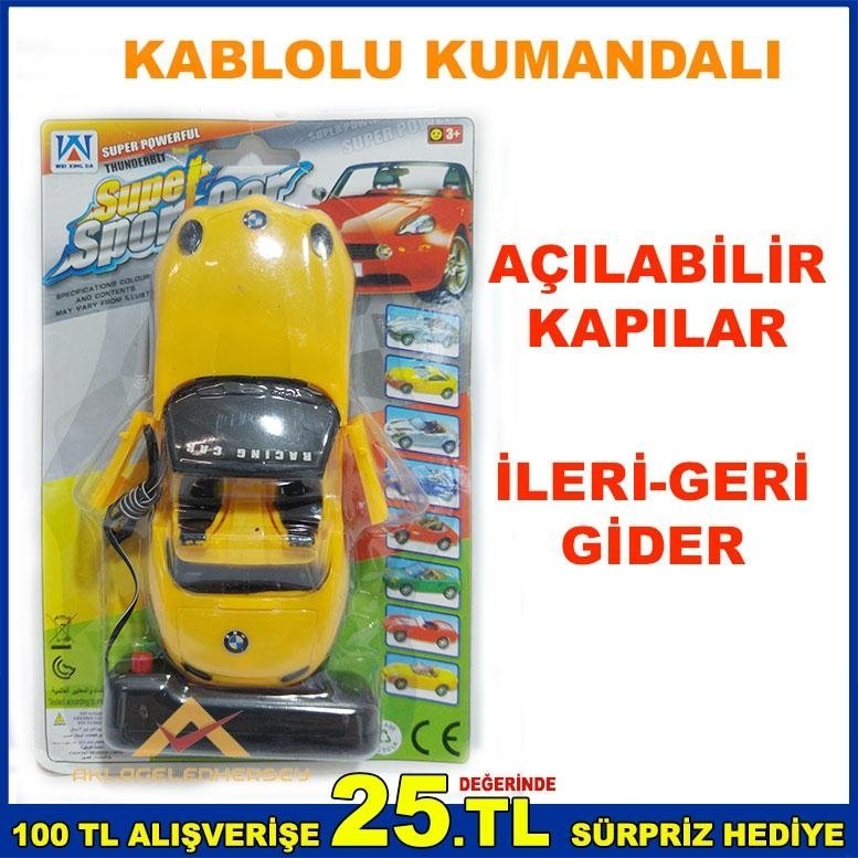 14 CM KABLOLU KUMANDALI OYUNCAK SPOR ARABA