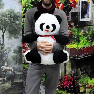 Sevgililer Gününe Özel Orta Boy 48cm Oturan Peluş Panda Oyuncak