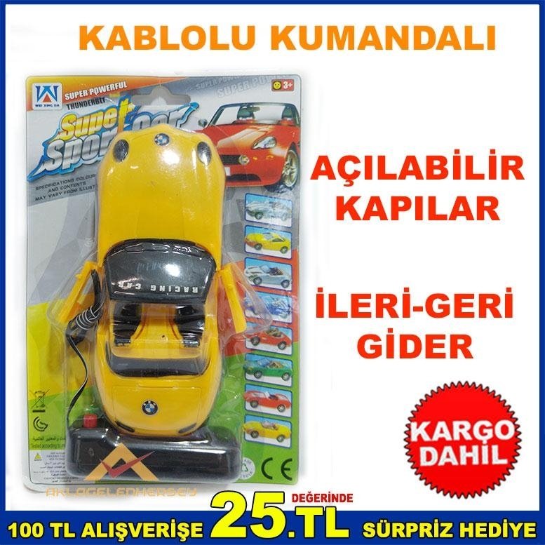 14 CM KABLOLU KUMANDALI OYUNCAK SPOR ARABA