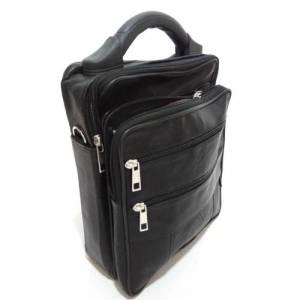 5 Bölmeli Hakiki Deri Erkek Askılı El Çantası