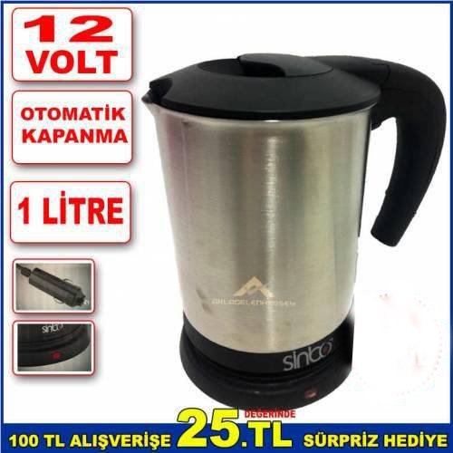 Tam Otomatik Araç Kettle Paslanmaz Çelik Gizli Resiztanlı 1 Litre Araç İçi Su Isıtıcı Oto Kettle kaliteli
