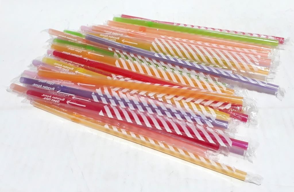 50'li Körüklü ve Jelatinli Rengarenk Plastik Pipetler