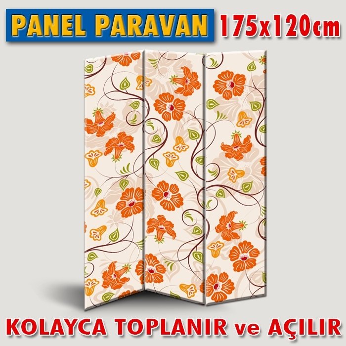GÖRSELLİ KATLANIR PANEL BÖLME SİSTEMİ - ÇİÇEKLİ DUVAR DESENİ