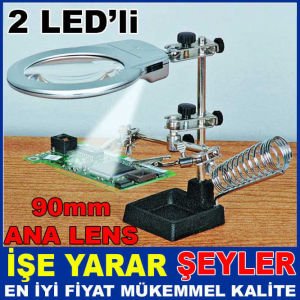LED IŞIKLI BÜYÜTEÇLİ PROFESYONEL LEHİM STANDI