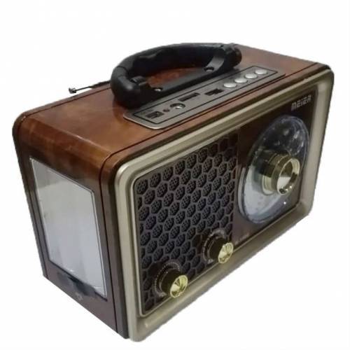 Meier M-150U USB/SD Aux Girişli Bluetoothlu Şarjlı Orta Boy Led Işıklı Radyo Portatif Müzik Kutusu