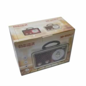 Meier M-150U USB/SD Aux Girişli Bluetoothlu Şarjlı Orta Boy Led Işıklı Radyo Portatif Müzik Kutusu