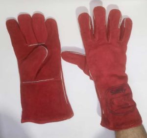 Hakiki Deri Koruyucu Uzun iş Eldiveni ısı darbe korumalı Unisex Kalın Astarlı Sağlam Yumuşak Güderi