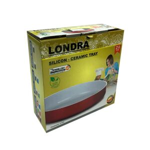 Silikon Dış Yüzey İçi Seramik Petek Tabanlı 24cm Derin Tepsi 4mm Kalınlıkta Alüminyum Yuvarlak Tava