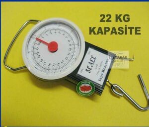 22 Kg Kapasiteli İbreli El Kantarı + Şerit Metre