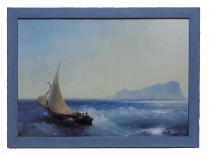 Açık Mavi Renkte 52x39 cm Boyutlarında Ahşap Kaliteli Çerçeve