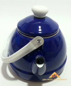 3 LT İÇİ BEYAZ DIŞI LACİVERT EMAYE ÇAYDANLIK