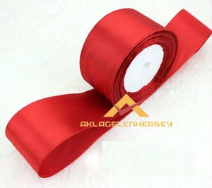 5 cm 10 METRE 1. KALİTE KIRMIZI SATEN KURDELA
