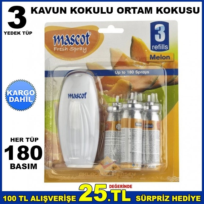 Ücretsiz Kargo MASCOT 3 YEDEKLİ DOKUNMATİK SPREY ORTAM KOKUSU