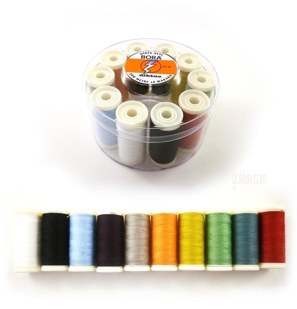 10 renk makara Dikiş Nakış ipliği Yanında 2 adet dikiş iğnesi Hediyedir