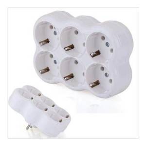 Ev Ofis 6 Girişli Üçlü Kablosuz Topraklı Priz Çoğaltıcı Çoklayıcı