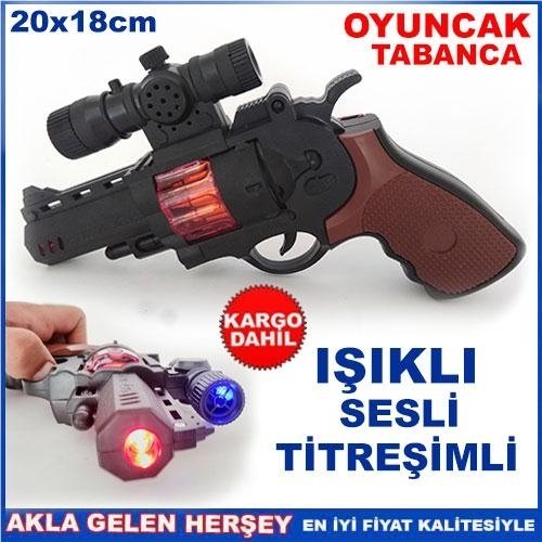 IŞIKLI SESLİ TİTREŞİMLİ PİLLİ OYUNCAK TABANCA