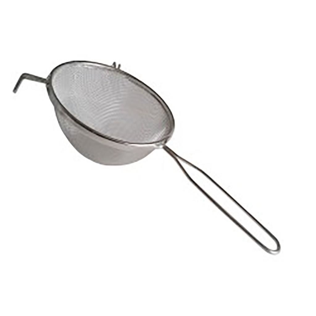 PASLANMAZ ÇELİK 14 CM ÇAP 14 CM SAP UZUNLUĞU KALAYLI SÜT VE SIVI SÜZGECİ