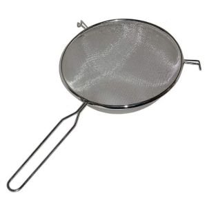 PASLANMAZ ÇELİK 14 CM ÇAP 14 CM SAP UZUNLUĞU KALAYLI SÜT VE SIVI SÜZGECİ