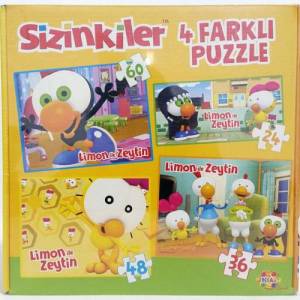 4'lü Sizinkiler Eğitici Eğlendirici Puzzle Seti