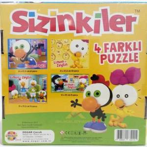4'lü Sizinkiler Eğitici Eğlendirici Puzzle Seti