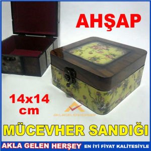 El işçilikli retro ahşap kutu, eskitme tarz çiçek desenli nostaljik ahşap mobilya mücevher sandığı,