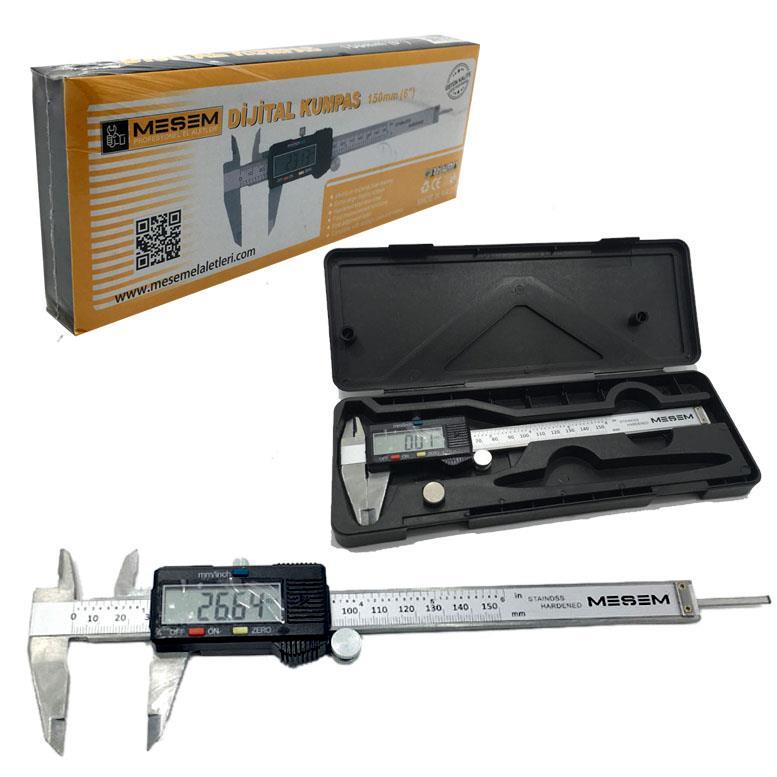 Özel Kutulu 150mm Dijital Çelik Kumpas 0.01 Hassasiyet Ölçü Aleti