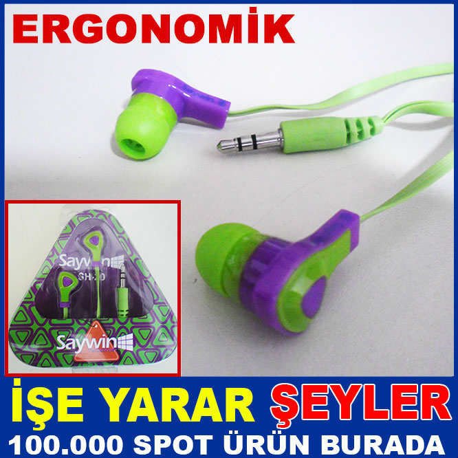 YEŞİL MOR RENK ERGONOMİK KULAK İÇİ KULAKLIK