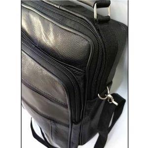 Hakiki Deriden Üretilmiş Omuz Askılı 5 Cepli Küçük Boy Erkek El Çantası - Dikey Model