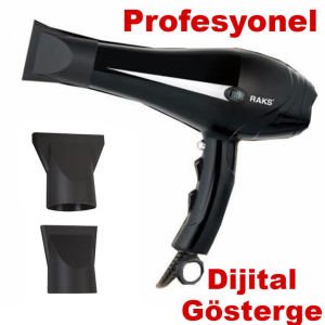 Raks Pro 2200watt Kuaför Tipi Profesyonel Dijital Göstergeli Saç Kurutma Fön Makinesi