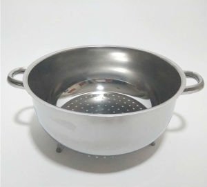 1.KALİTE PASLANMAZ ÇELİK ÇİFT KULPLU SÜZGEÇ MEYVE MAKARNA SÜZGECİ
