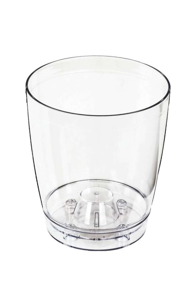 1 Litre Şeffaf Orkide Saksısı No1 Özel Drenajlı - Tabaklı Ø12-h12 En Sağlıklı Clear Akrilik Plastik