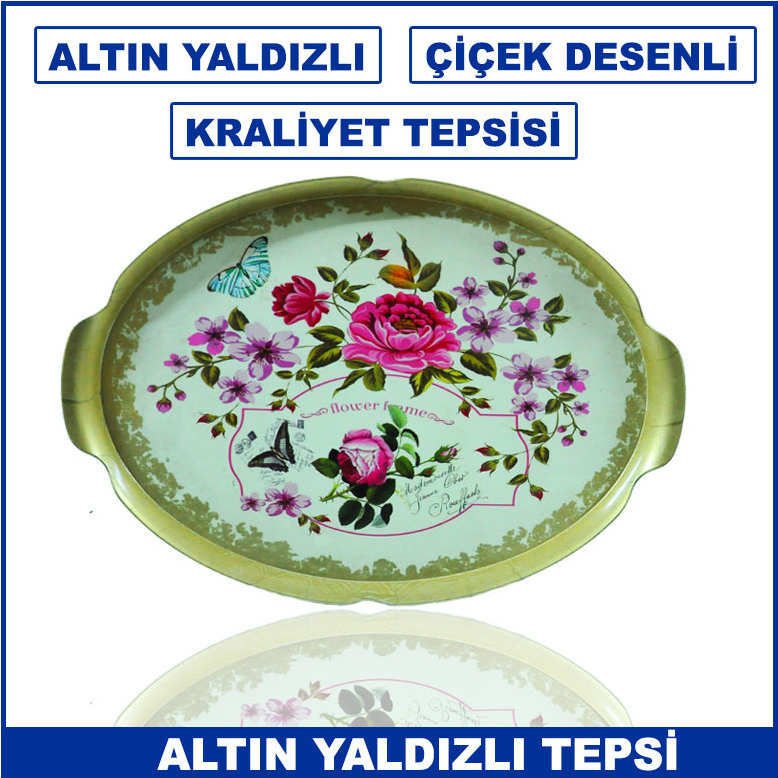 Kraliyet Sultan Aileleri için Özel Olarak Yapılan Altın Yaldızlı Servis Tepsisi