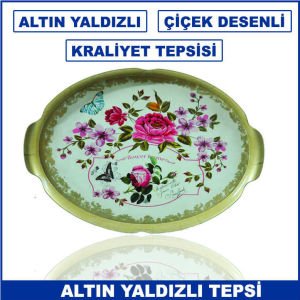 Kraliyet Sultan Aileleri için Özel Olarak Yapılan Altın Yaldızlı Servis Tepsisi