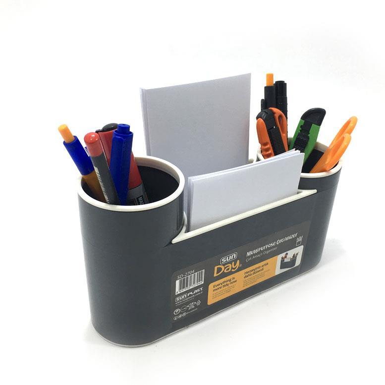 Organizer Masa Üstü Kalem Kutusu Çok Amaçlı Kalemlik Kaymaz Tabanlı Ofis Gereçleri Düzenleyici