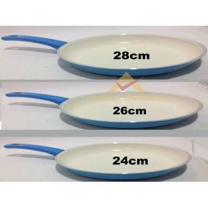 SERAMİK KAPLAMA İÇ YÜZEYLİ PETEK DİZAYN 3'LÜ TAVA SETİ 24-26-28cm