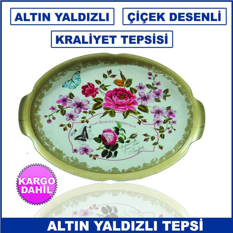 Kraliyet Sultan Aileleri için Özel Olarak Yapılan Altın Yaldızlı Servis Tepsisi