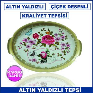 Kraliyet Sultan Aileleri için Özel Olarak Yapılan Altın Yaldızlı Servis Tepsisi