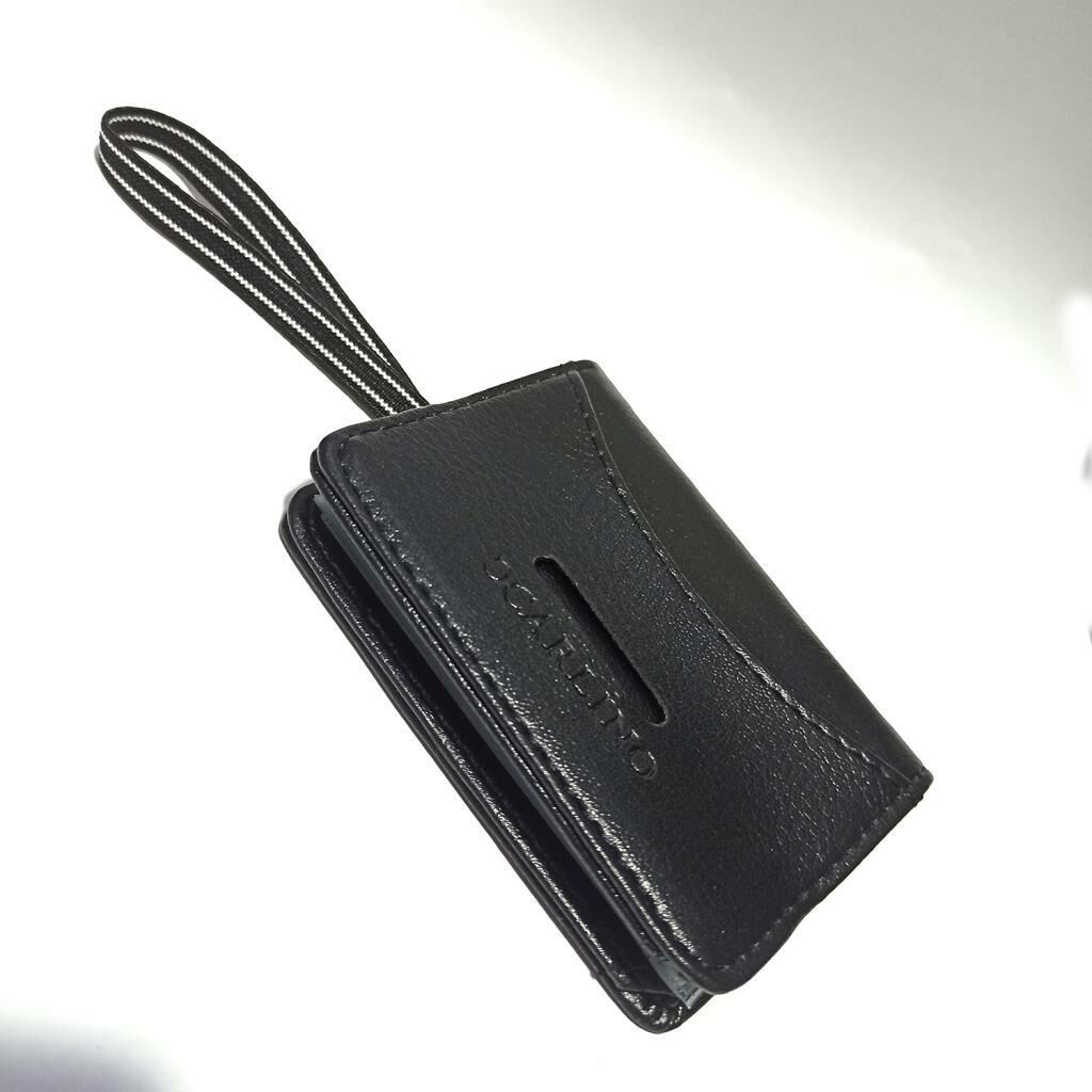 Suni Deri Dik Oval Lastikli 20 Kartlık Kredi Kartı Cüzdanı 10 cm x 8 cm