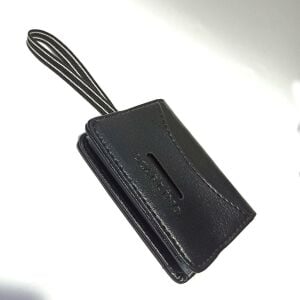 Suni Deri Dik Oval Lastikli 20 Kartlık Kredi Kartı Cüzdanı 10 cm x 8 cm