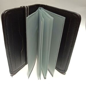 Suni Deri Dik Oval Lastikli 20 Kartlık Kredi Kartı Cüzdanı 10 cm x 8 cm