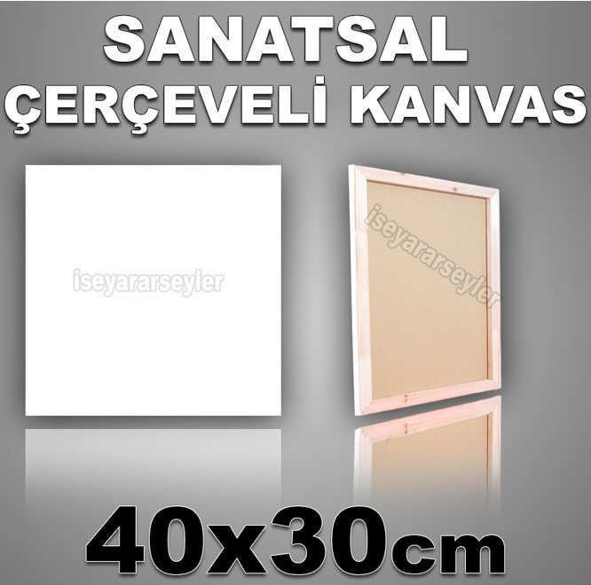 AHŞAP ŞASELİ BOŞ RESİM TUVALİ HAZIR TUAL 40x30