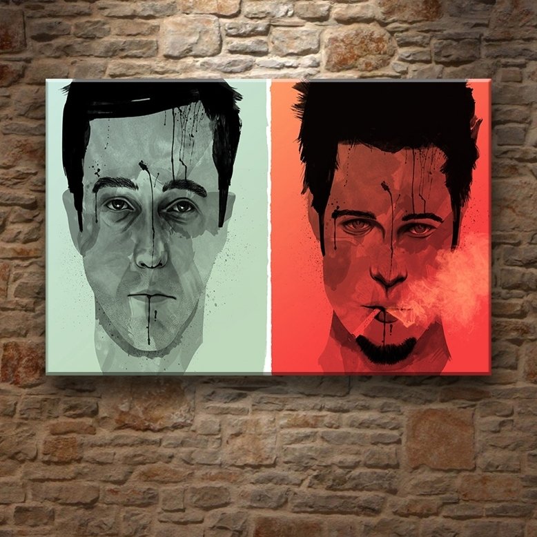 FIGHT CLUB SU VE ATEŞ 7 değişen ölçü ORİJİNAL KANVAS TABLO
