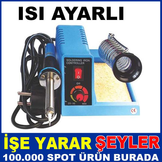 Hz99bl 150-450 Derece Isı Ayarlı Yamnaz Uçlu Havya-Lehim İstasyonu,Termostatlı Standlı Lehim Seti