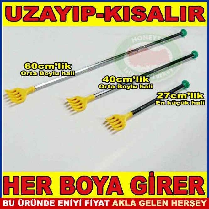 UZAYIP KISALAN METAL TİJLİ SIRT KAŞIMA ALETİ,Masaj yapar gibi sırt kaşıyıcı sihirli bayan eli