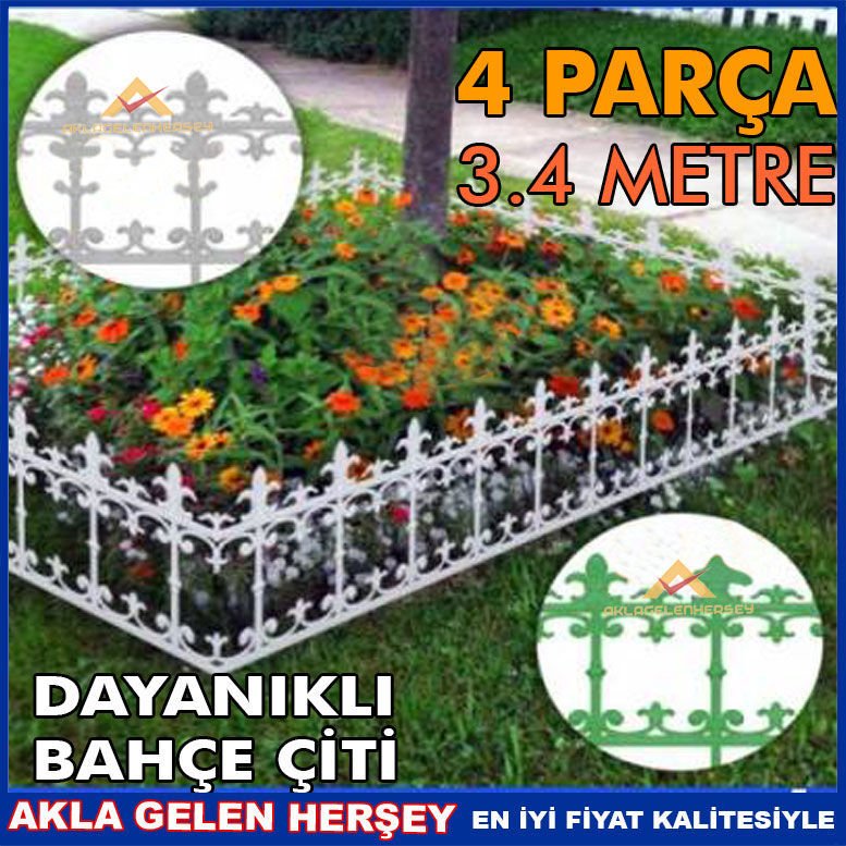 4 PARÇA 3.4m DAYANIKLI DEKORATİF BAHÇE ÇİTİ