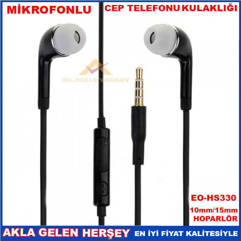 CEP TELEFONLARI İÇİN MİKROFONLU KULAKLIK SİYAH