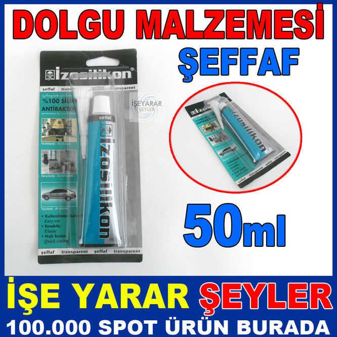 İZOSİLİKON TÜP ŞEFFAF DOLGU SİLİKONU 50 ML