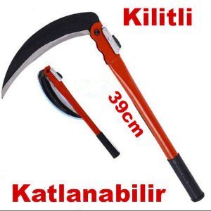 Katlanabilir Kilit Mekanizmalı Pratik Portatif Orak Ot Çalı Kesme Budama İçin Keskin Orak Tırpan